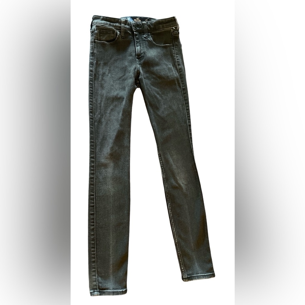 Hollister Women’s Size 00S Black/Dark Grey Mid-Rise Super Skinny Denim Jeans